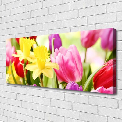 Photo sur toile Fleurs floral rouge jaune vert