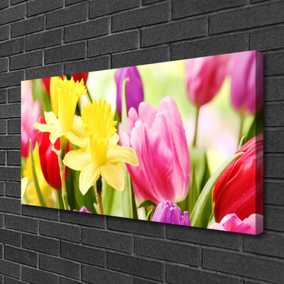 Photo sur toile Fleurs floral rouge jaune vert