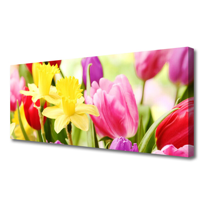 Photo sur toile Fleurs floral rouge jaune vert