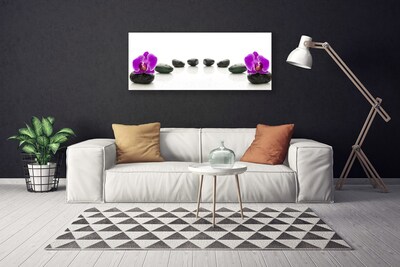 Photo sur toile Pierres fleurs art rose noir