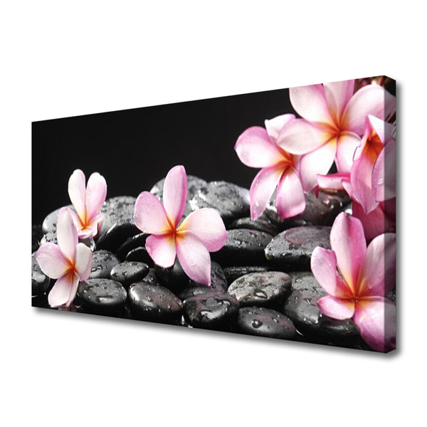 Photo sur toile Pierres fleurs floral rose noir