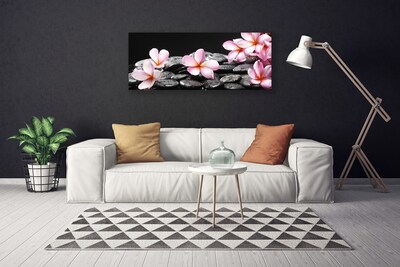 Photo sur toile Pierres fleurs floral rose noir