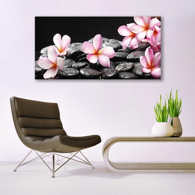 Photo sur toile Pierres fleurs floral rose noir