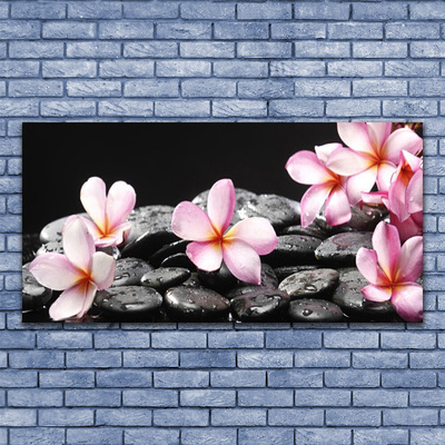 Photo sur toile Pierres fleurs floral rose noir