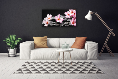 Photo sur toile Pierres fleurs floral rose noir