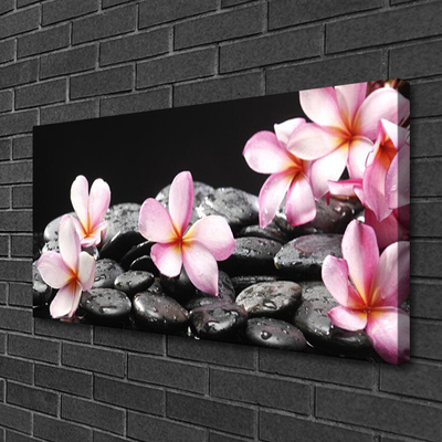 Photo sur toile Pierres fleurs floral rose noir