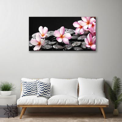 Photo sur toile Pierres fleurs floral rose noir