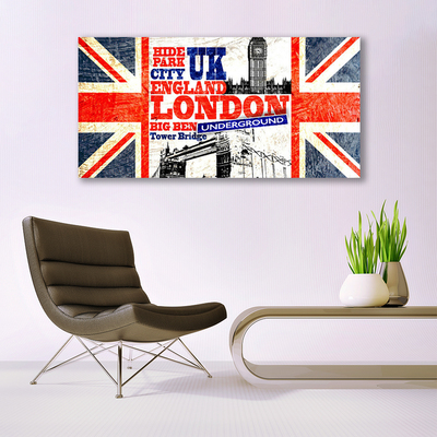 Photo sur toile Londres drapeau art bleu blanc rouge gris