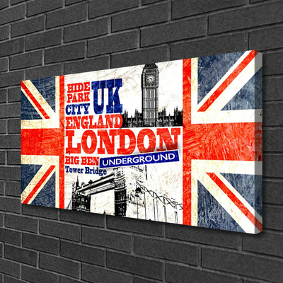 Photo sur toile Londres drapeau art bleu blanc rouge gris