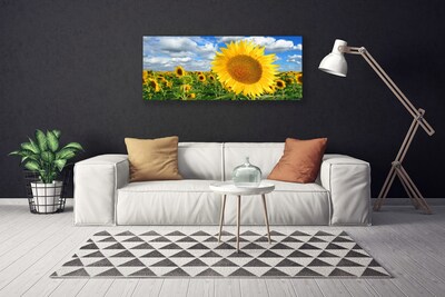 Photo sur toile Tournesol floral jaune brun