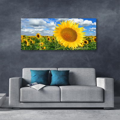 Photo sur toile Tournesol floral jaune brun