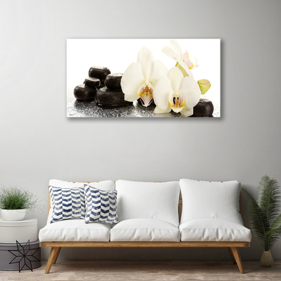 Photo sur toile Pierres fleurs floral blanc noir