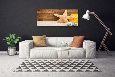 Photo sur toile Coquilles étoiles de mer sable art brun jaune gris
