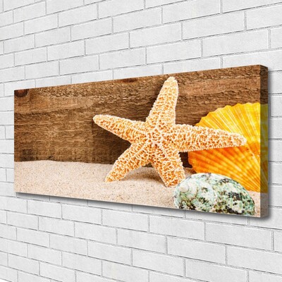 Photo sur toile Coquilles étoiles de mer sable art brun jaune gris