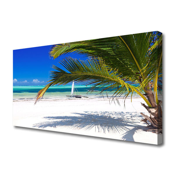 Photo sur toile Palmiers plage paysage blanc brun vert