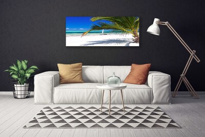 Photo sur toile Palmiers plage paysage blanc brun vert