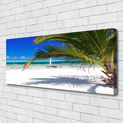 Photo sur toile Palmiers plage paysage blanc brun vert