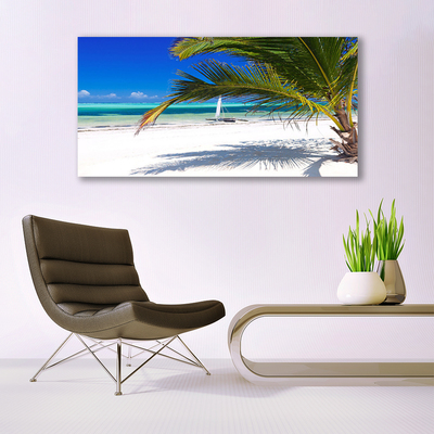 Photo sur toile Palmiers plage paysage blanc brun vert