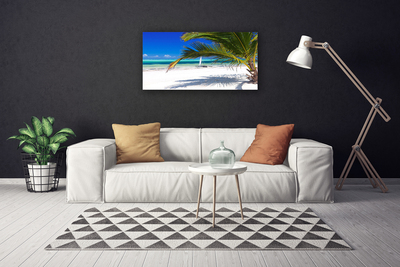 Photo sur toile Palmiers plage paysage blanc brun vert