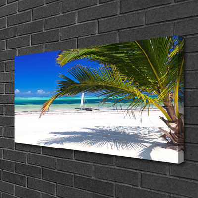 Photo sur toile Palmiers plage paysage blanc brun vert