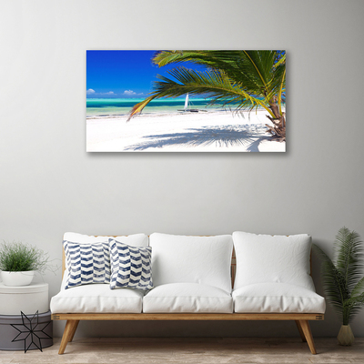 Photo sur toile Palmiers plage paysage blanc brun vert