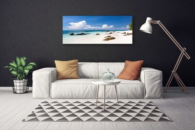 Photo sur toile Pierres plage paysage blanc gris