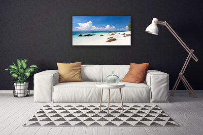 Photo sur toile Pierres plage paysage blanc gris