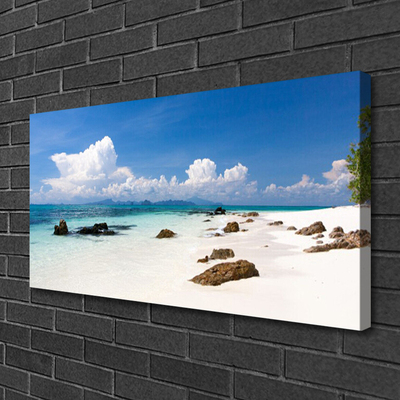 Photo sur toile Pierres plage paysage blanc gris