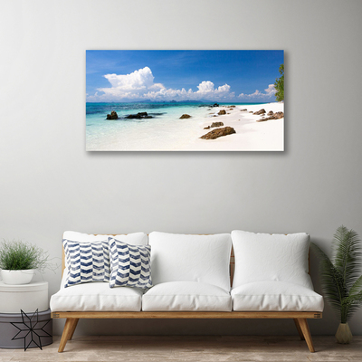 Photo sur toile Pierres plage paysage blanc gris