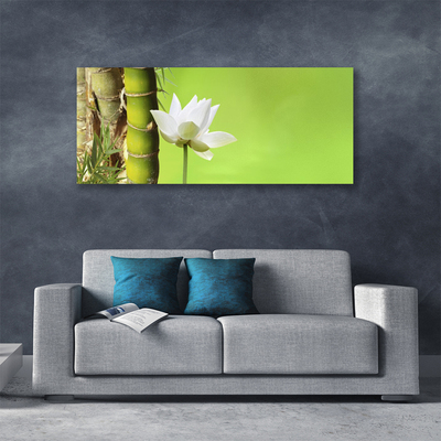 Photo sur toile Fleur bambou floral vert blanc