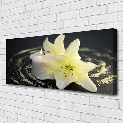 Photo sur toile Fleur floral blanc jaune