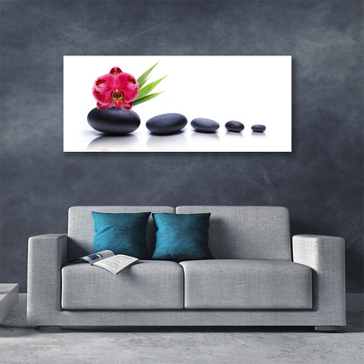 Photo sur toile Pierres fleurs art rouge gris