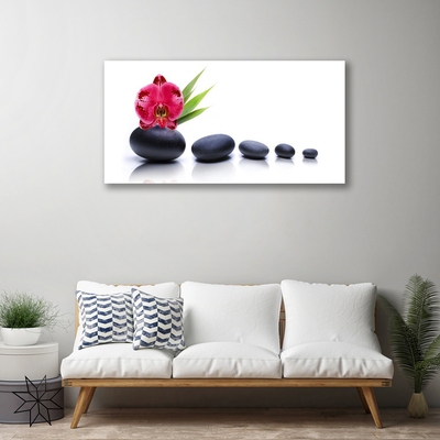 Photo sur toile Pierres fleurs art rouge gris