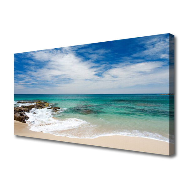 Photo sur toile Mer plage paysage blanc bleu