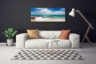 Photo sur toile Mer plage paysage blanc bleu