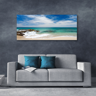 Photo sur toile Mer plage paysage blanc bleu