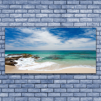 Photo sur toile Mer plage paysage blanc bleu