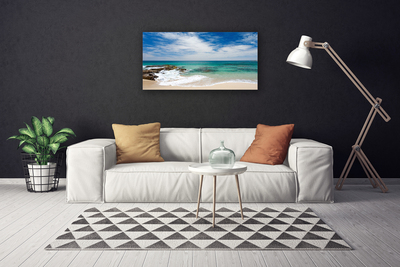 Photo sur toile Mer plage paysage blanc bleu