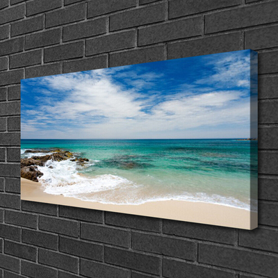 Photo sur toile Mer plage paysage blanc bleu