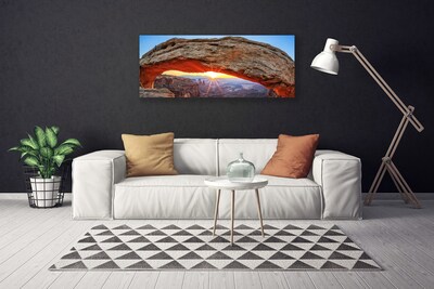 Photo sur toile Rocher soleil paysage gris orange jaune