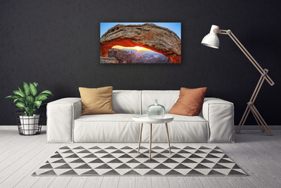 Photo sur toile Rocher soleil paysage gris orange jaune