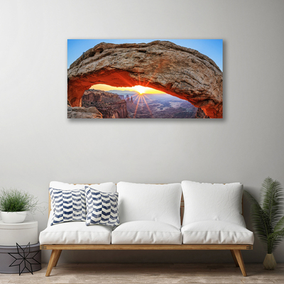 Photo sur toile Rocher soleil paysage gris orange jaune