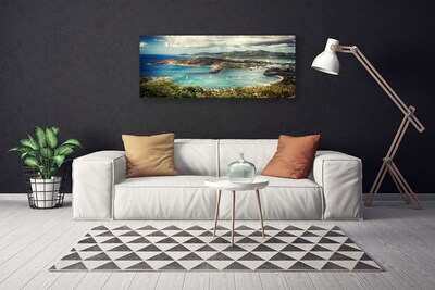 Photo sur toile Baie paysage gris vert bleu