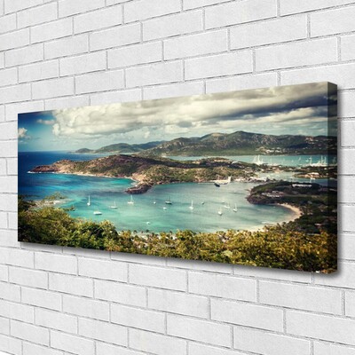 Photo sur toile Baie paysage gris vert bleu