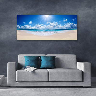 Photo sur toile Plage soleil mer paysage blanc bleu