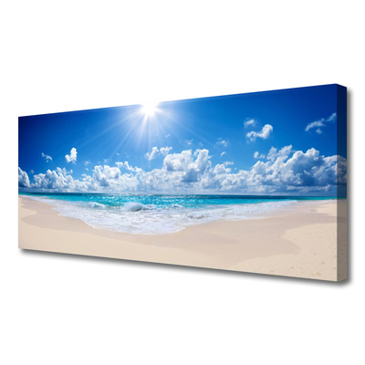 Photo sur toile Plage soleil mer paysage blanc bleu