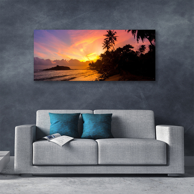 Photo sur toile Soleil mer paysage jaune noir