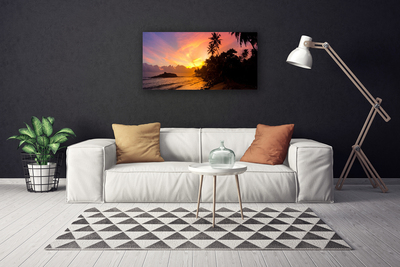 Photo sur toile Soleil mer paysage jaune noir