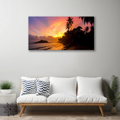 Photo sur toile Soleil mer paysage jaune noir