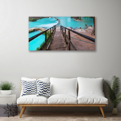 Photo sur toile Escaliers lac architecture brun noir bleu